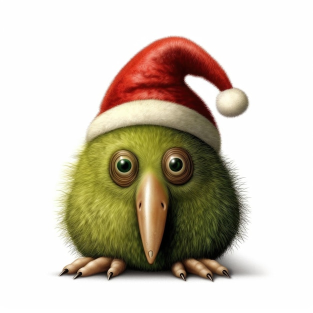 Kiwi trägt Weihnachtsmütze