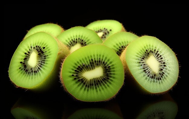 Kiwi verde en rodajas