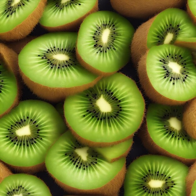 El kiwi vibrante deleita el sabor fresco, picante y nutritivo de la bondad verde.