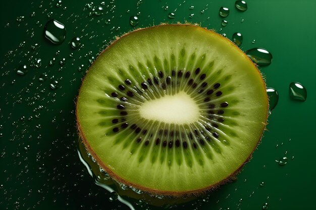 Kiwis em um fundo verde