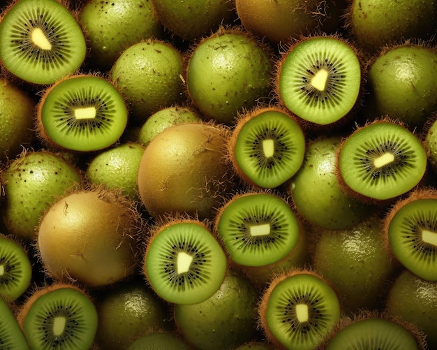 Foto kiwis frescos voando no restaurante de fundo de estúdio e fundo de jardim