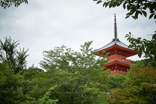 Kiyomizu Tempel mit einigen Bäumen in Japan