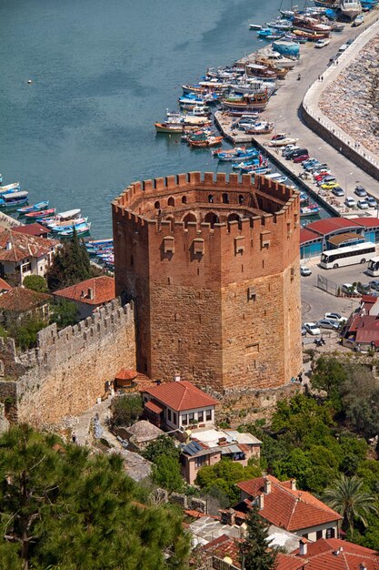 Kizil Kule Red Tower na cidade turca de Alanya