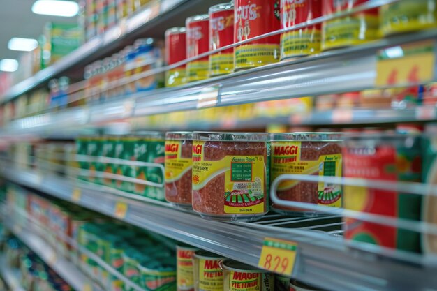 Klang Malasia 13 de julio de 2019 MAGGI Anchovies Stock Cube en el supermercado