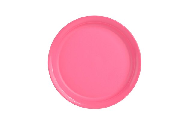 KlangMalaysia, 11 de fevereiro de 2021, vista superior do prato rosa isolado em um fundo branco da marca Tupperware