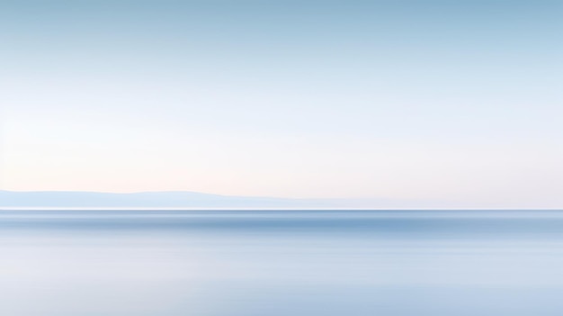 Foto klarer blauer himmelssonnenuntergang mit horizont auf ruhigem meereslandschaftshintergrund malerisch