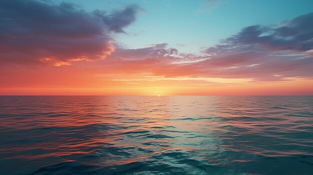 Klarer blauer Sonnenuntergang mit leuchtendem orangefarbenem Teal