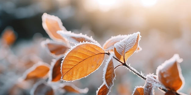 klarer und kalter Morgen, wenn der erste Frost die Landschaft bedeckt