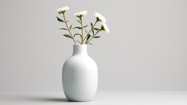 Klares und minimalistisches Design einer weißen Keramikvase