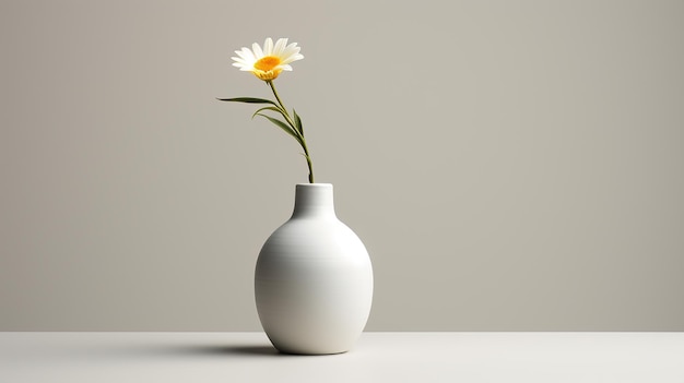 Klares und minimalistisches Design einer weißen Keramikvase