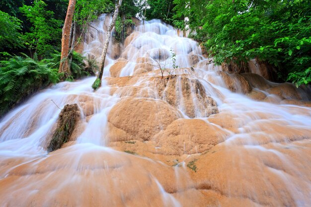 Klares Wasser des Wasserfalls im Westen von Thailand