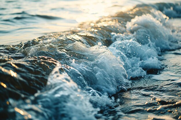 Klares Wasser fließt auf einem hellen Hintergrund