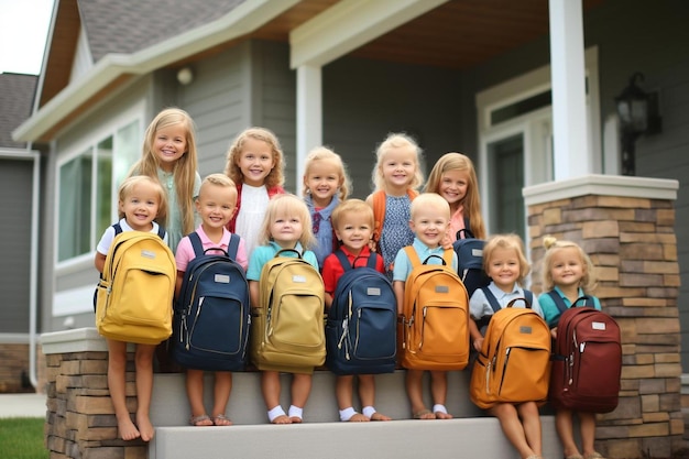 Foto klassenvorführungen und rucksack-fakten foto zum schulanfang