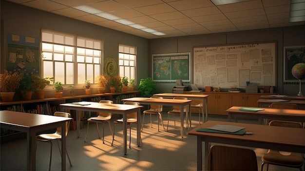 Klassenzimmer Ein Raum in einer Schule oder Hochschule, in dem Lern-KI generiert wird