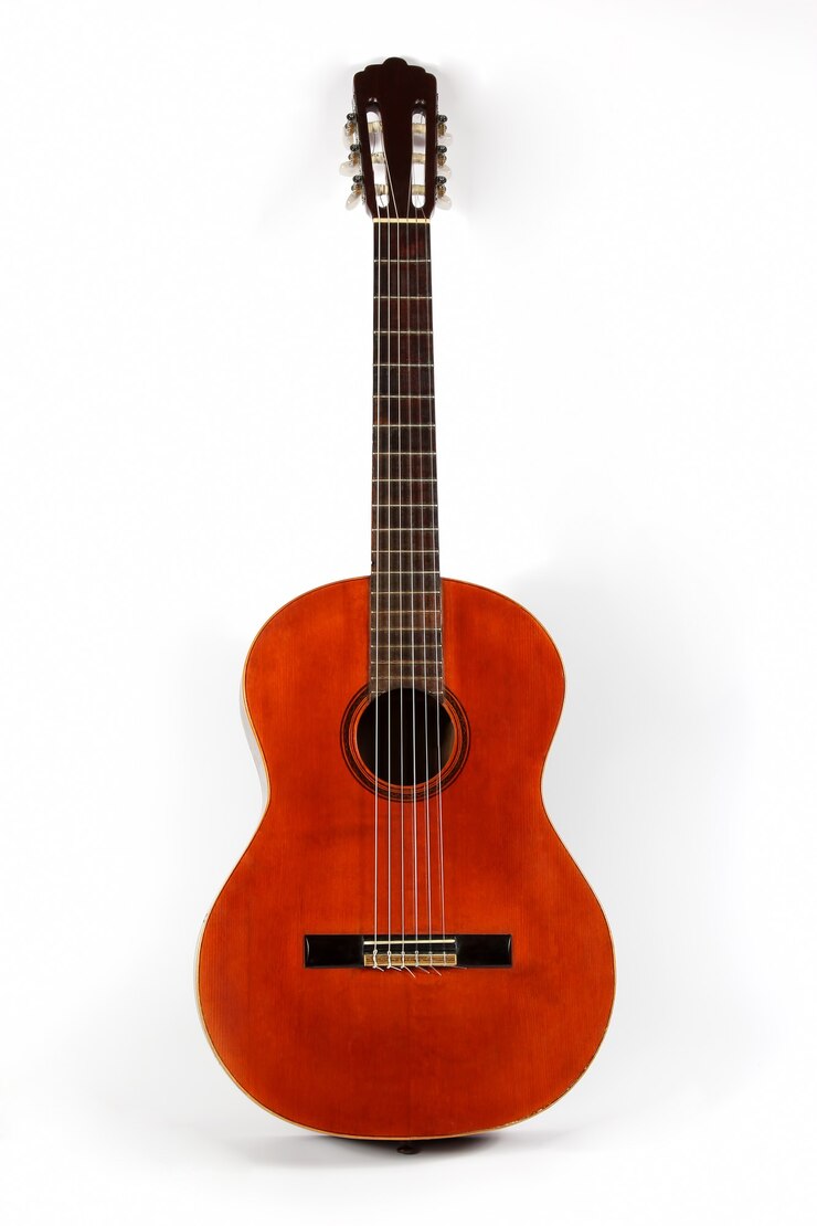 Foto klassische akustikgitarren-nahaufnahme