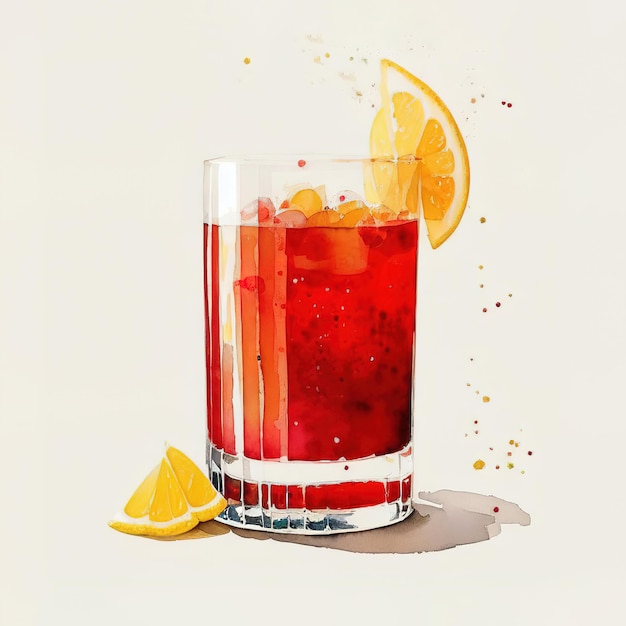 Klassische Alkohol-Cocktailgläser Flacher Illustrationsstil Generative ai