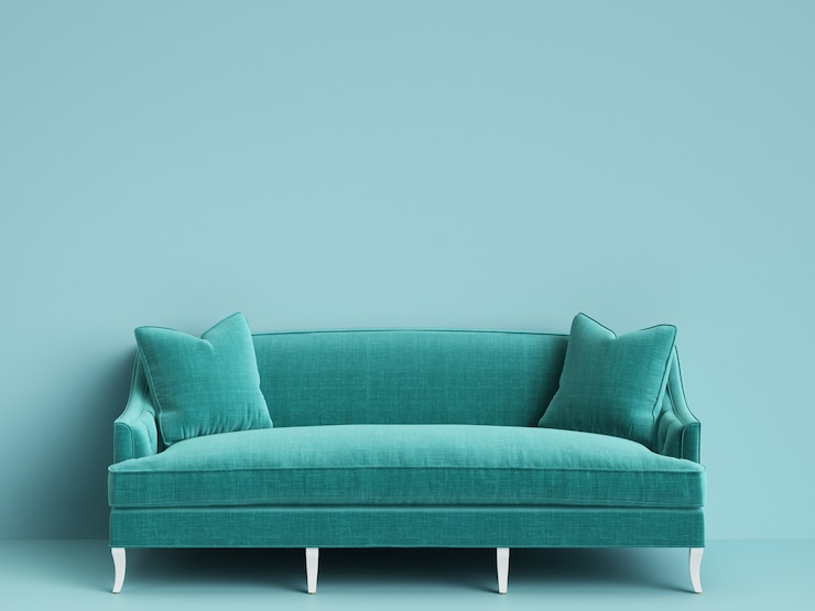 Foto klassische büschelige cyan-blaue farbe mit kopienraum
