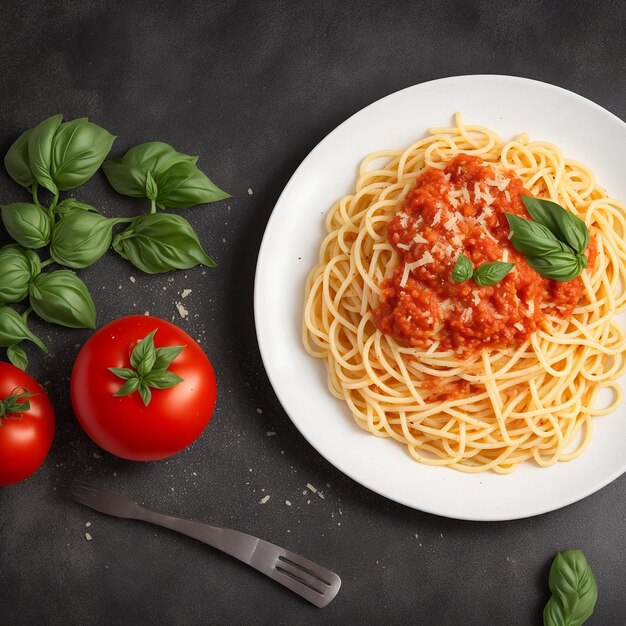 klassische_italienische_spaghetti_pasta_mit_tomatensauce_käse_parmesan_und_basilikum