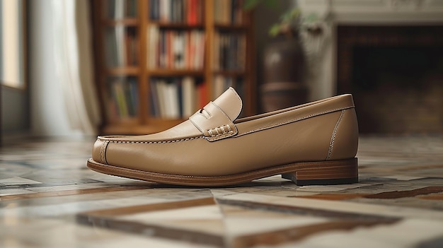 Klassische Lederloafers in neutralem Ton