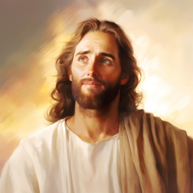 Klassische Ölgemäldekunst des katholischen Jesus Christus