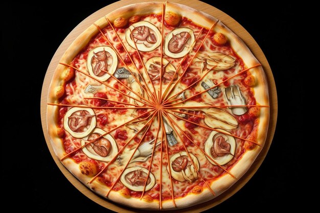 Klassische Marvel-Pizza, ein visuelles Vergnügen