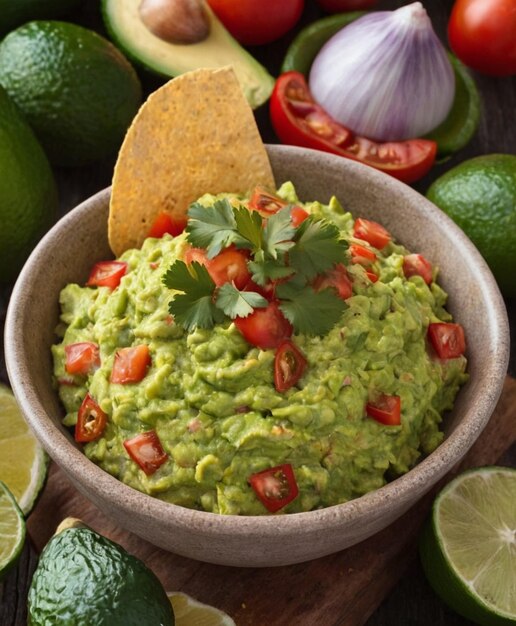 Foto klassische mexikanische guacamole