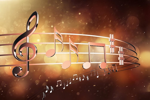 Klassische Musikanmerkungen auf dem farbigen Hintergrund