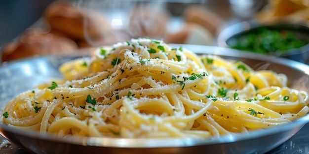 Klassische Nudeln auf dem Hintergrund der Küche, Ernährung und Lebensmittelkonzept