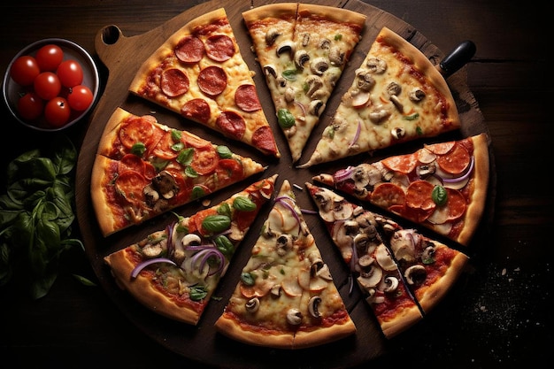 Klassische Pizza-Extravaganz visuelle Freude