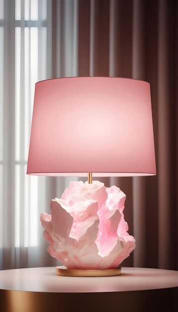 klassische rosa Keramik-Tischlampe