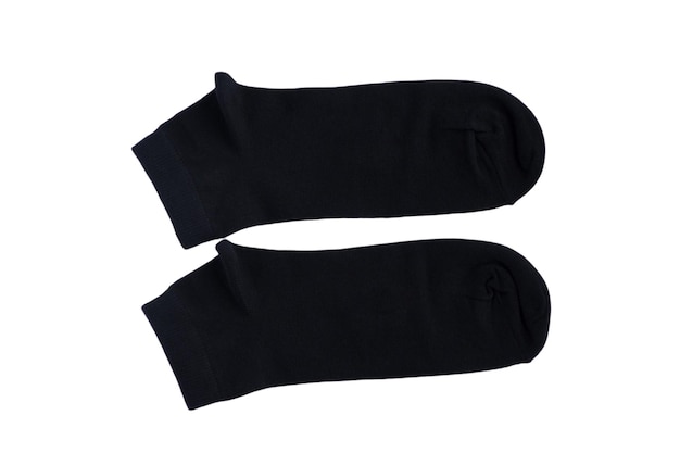 Klassische schwarze Socken auf weißem Hintergrund