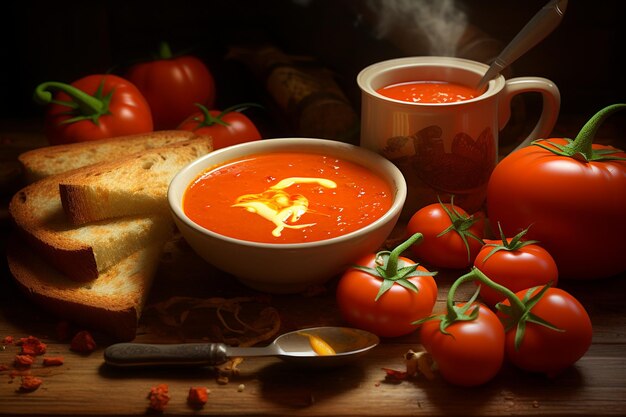 Foto klassische tomatensuppe