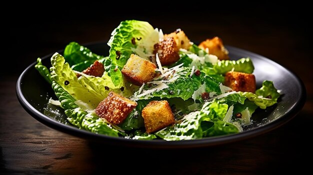 Klassischer Caesar-Salat mit frischen Zutaten