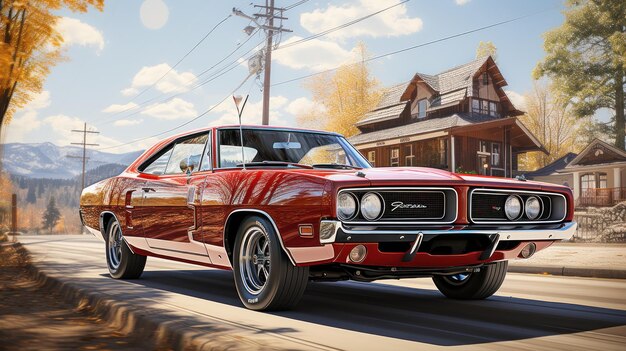 Klassischer Dodge SuperBee mit generativer KI