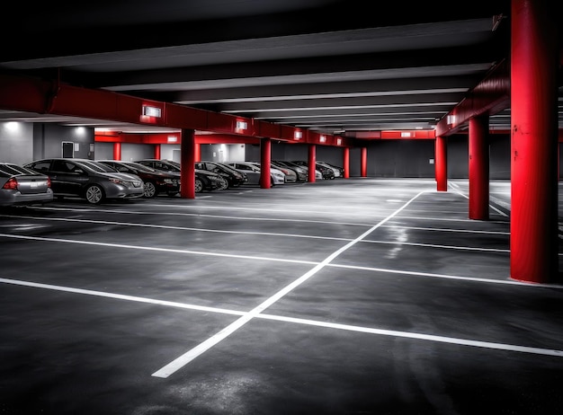 Klassischer großer Parkplatz für Landfahrzeuge