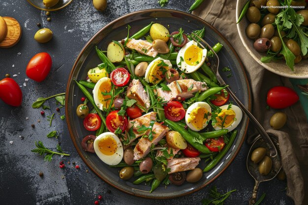 Foto klassischer nicoise-salat