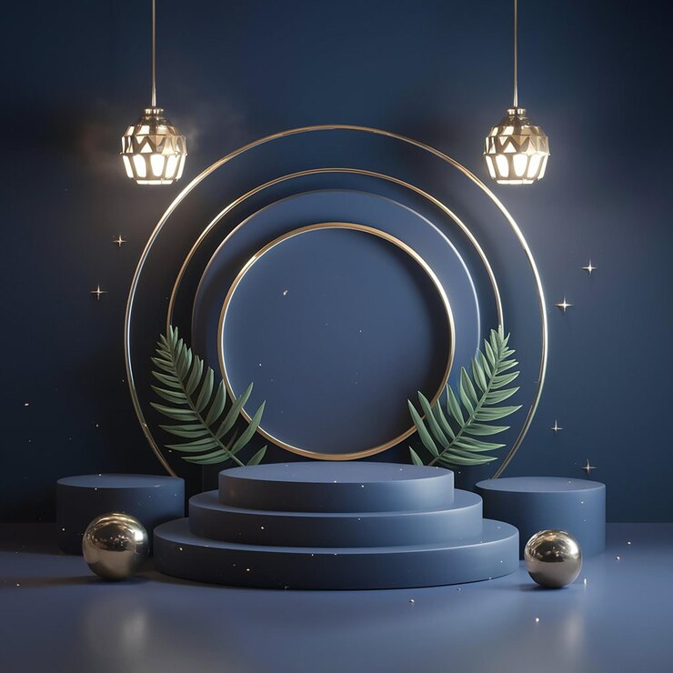 Klassisches 3D-Abstrakt-Rendering-Podium für Produktschüsse