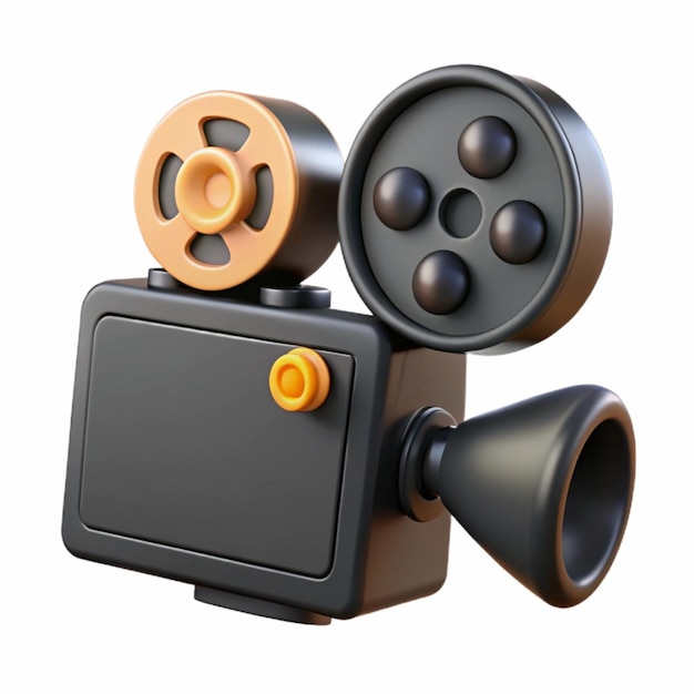 Klassisches 3D-Filmkamera-Ikon für die Filmproduktion