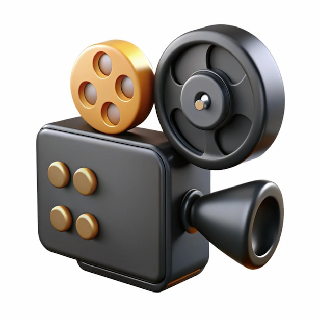 Klassisches 3D-Filmkamera-Ikon für die Filmproduktion