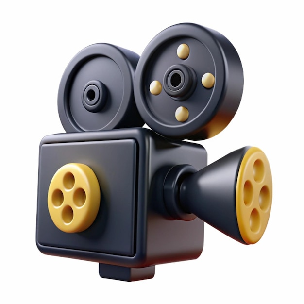 Klassisches 3D-Filmkamera-Ikon für die Filmproduktion