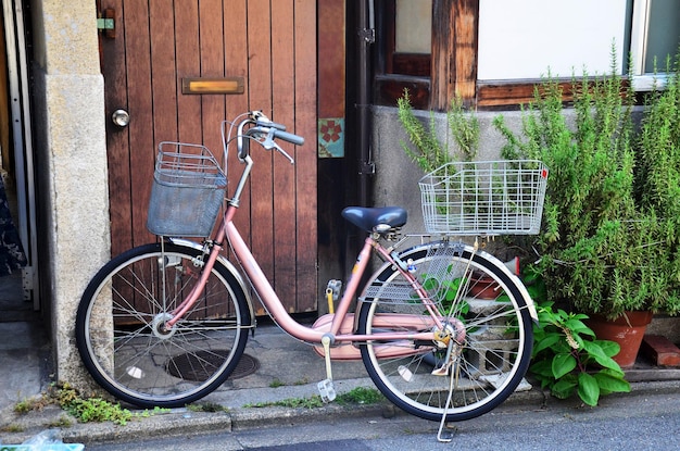 Klassisches Fahrrad im japanischen Stil in Kyoto Japan