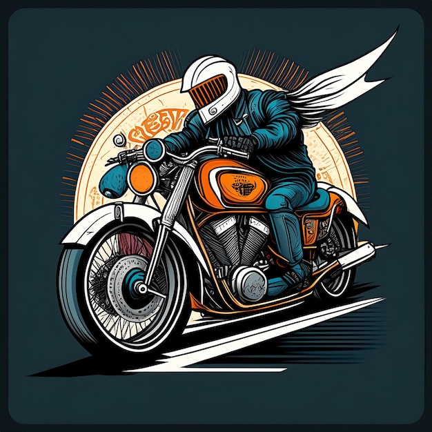 klassisches Motorrad von T-Shirt-Grafikdesign