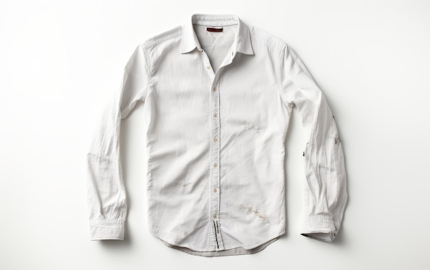 Klassisches weißes ButtonDown-Hemd auf weißem Hintergrund