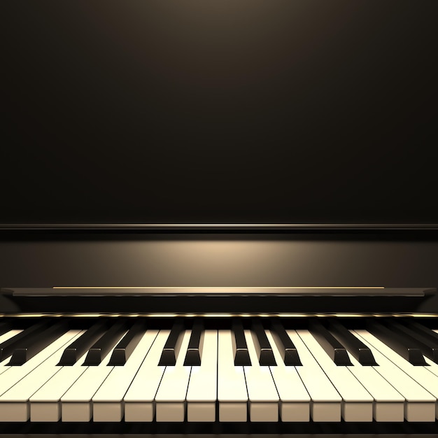 Klaviertastatur Vorderansicht kopieren Raum 3D-Darstellung