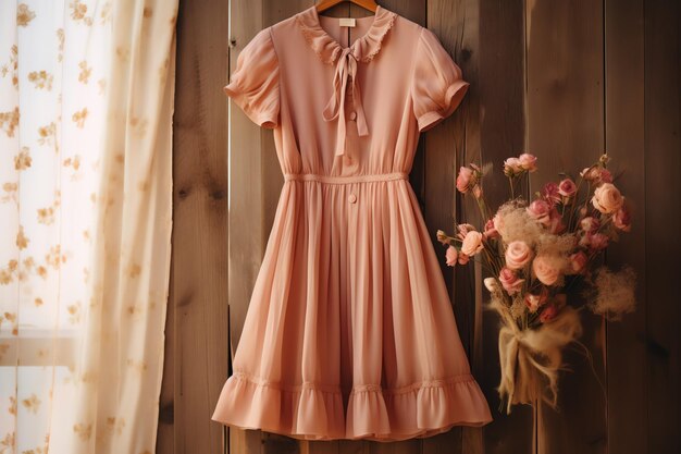 Foto kleid rosa vintage cottagecore