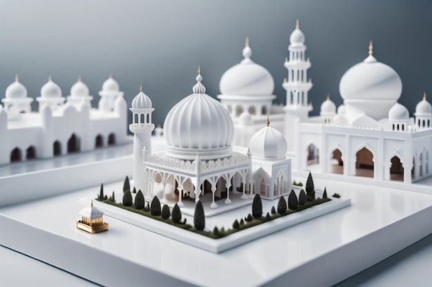 Kleine 3D-weiße Moschee