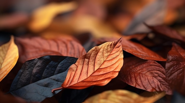 Kleine Blätter im Herbst