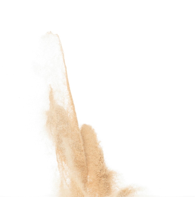Kleine Größe Sandfliegende Explosion Goldene Körnerwelle explodiert Abstrakte Wolkenfliege