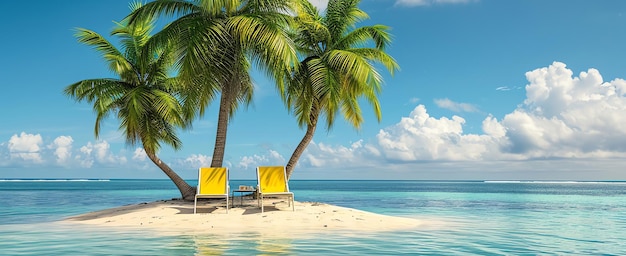 kleine Insel mit Palmen mitten im Meer, die von KI generiert wurde