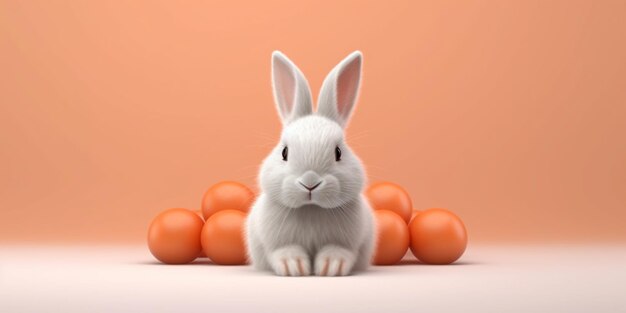 Kleine Kaninchen-Ton-Cartoon-Animation, KI generiert